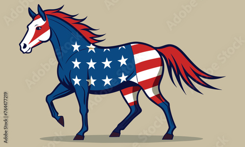 A painting of an American horse Vector