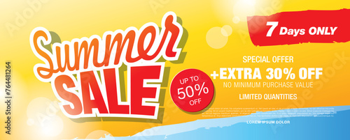 summer sale banner vector illustration