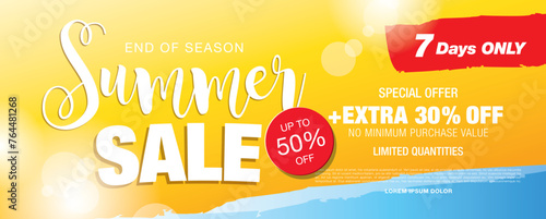 summer sale banner vector illustration