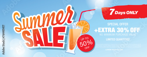summer sale banner vector illustration