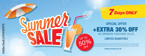 summer sale banner vector illustration