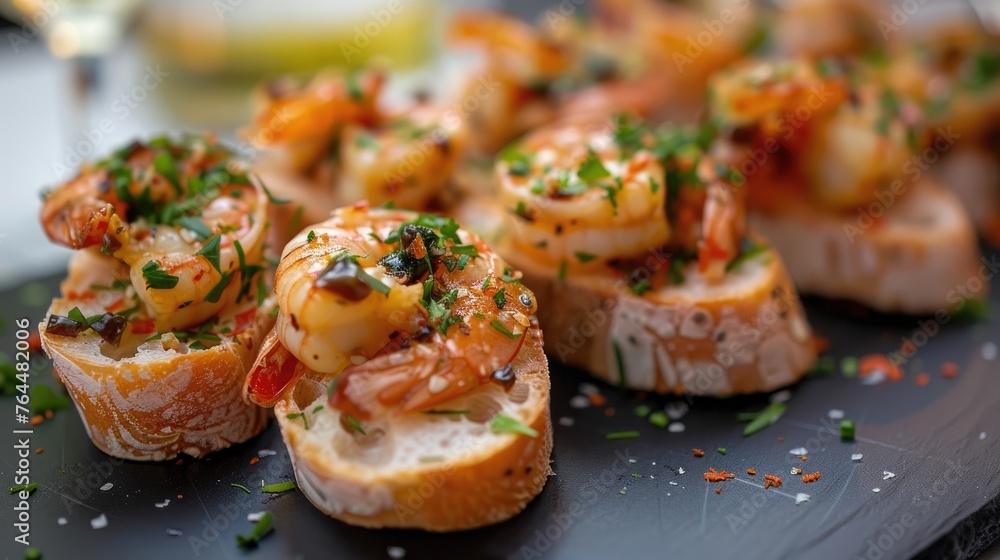 Garlic shrimp pinchos tapas from Spain. Garlic shrimp pinchos tapas from Spain.