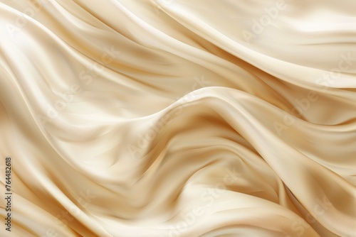 Beautiful smooth elegant wavy beige light brown satin silk luxury cloth fabric texture