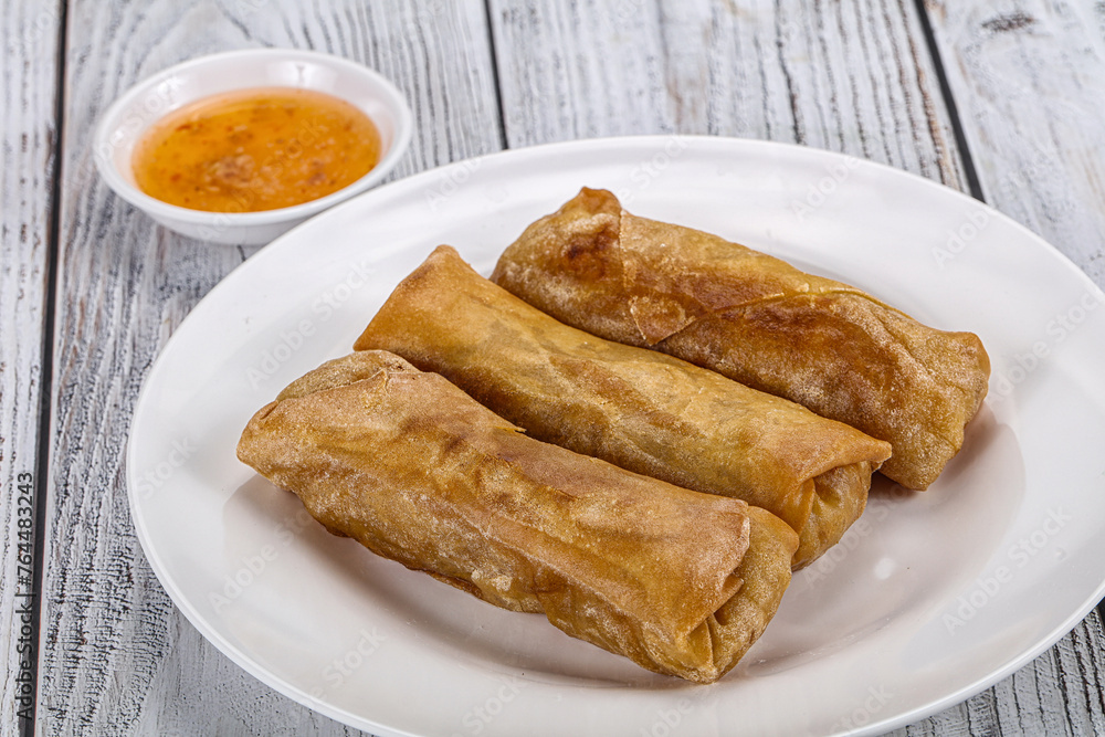 Traditional crispy fried stuffed springroll Traditional crispy fried stuffed springroll