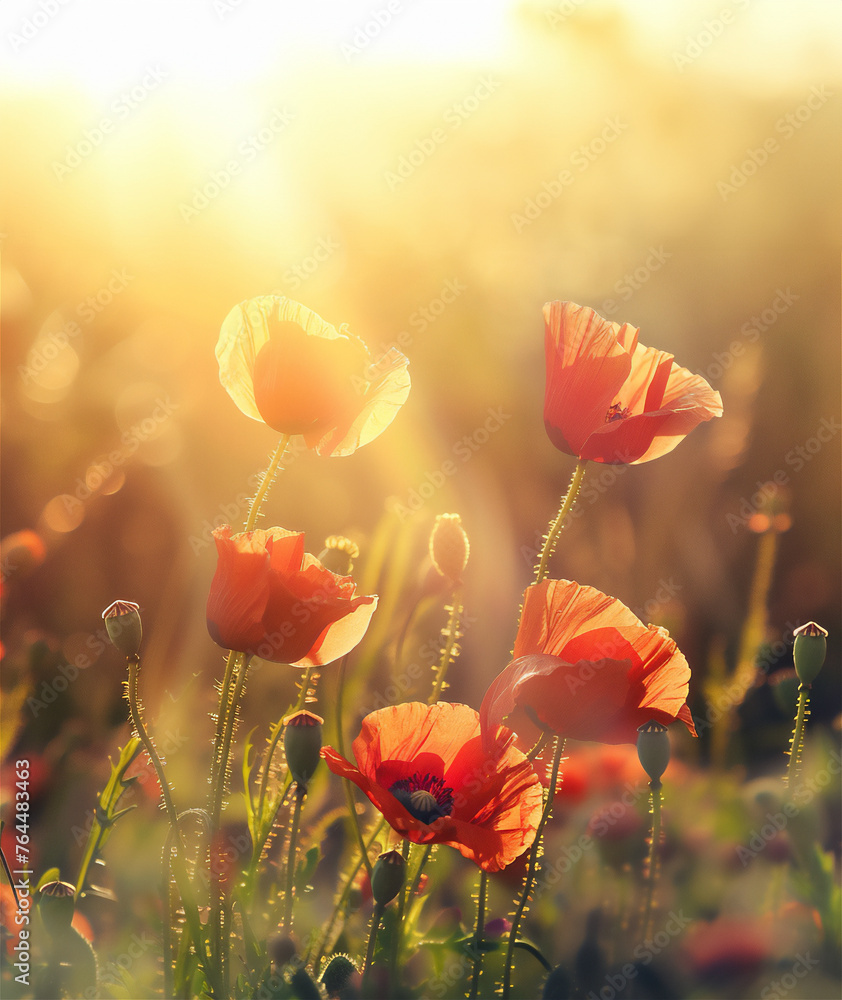 Obraz premium poppy flowers in the field, Anzac day