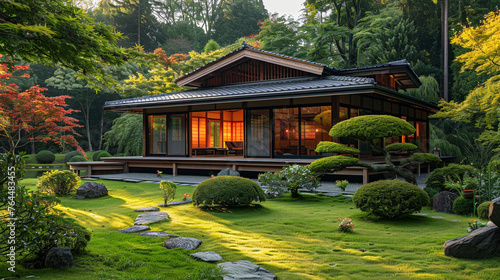 stylish cottage with designer renovation Bright, japanese garden in the summer High detailed and high resolution smooth and high quality photo professional photography. © Ajmal Ali 217