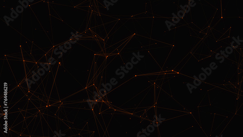 Illustration abstract background with connected line and dots, Futuristic digital background for Business Science and technology yellow color animated particle plexus bacground.
