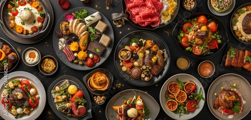 restaurant style gourmet dishes, food product concept photo