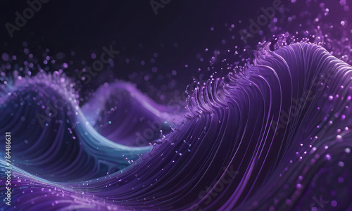 Abstract wave with moving dots and lines flow background colour 