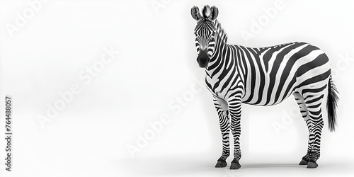 Monochrome Zebra Silhouette with Invisible Stripes on White Background