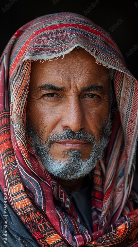 Arabic man in traditional garb, a portrait of cultural pride Arabic man in traditional garb, a portrait of cultural pride