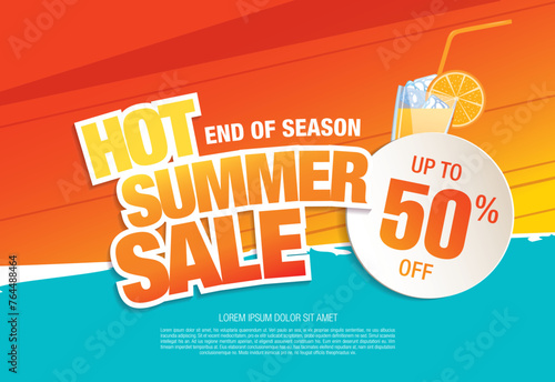 summer sale banner vector illustration