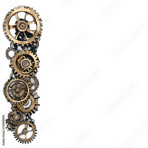 Steampunk clockwork border with gears and cogs Transparent Background Images