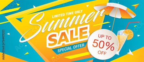summer sale banner vector illustration