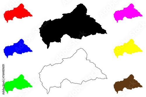 Central African Republic map vector illustration, scribble sketch Ubangi-Shari map