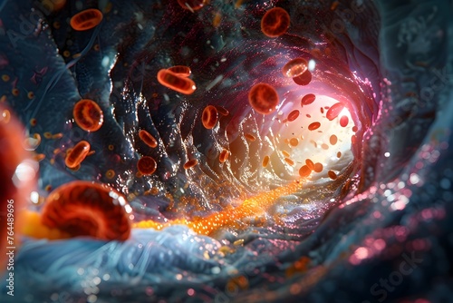 Cholesterol Particles in 3D Journey Through the Bloodstream Revealing Heart Disease Risk photo