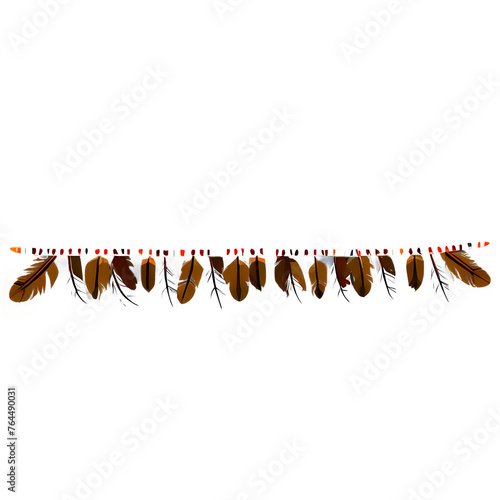 Tribal feather border with Native American motifs Transparent Background Images 