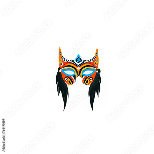 Tribal mask frame border with indigenous patterns and tribal motifs Transparent Background Images 