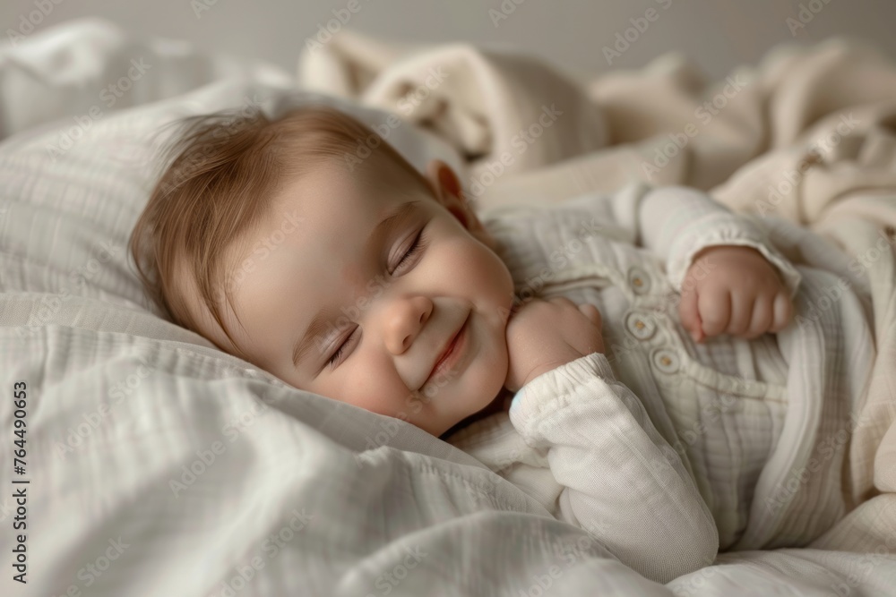Baby sleeps peacefully. Baby sleeps peacefully.