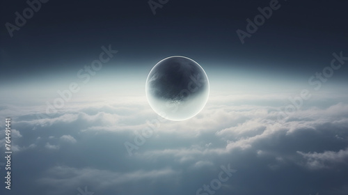 Abstract Eclipse over clouds photo