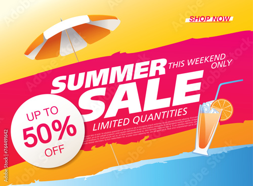 summer sale banner vector illustration