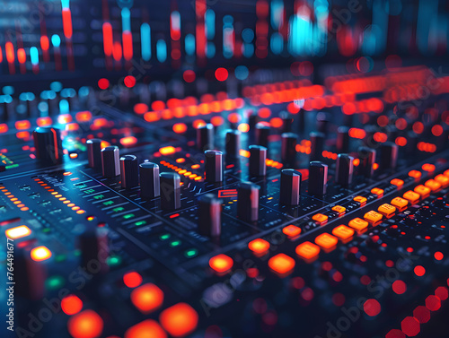 abstract background of coding software for sound beats technology