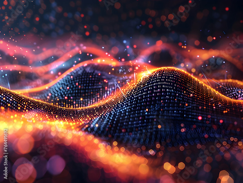 abstract background of coding software for sound beats technology