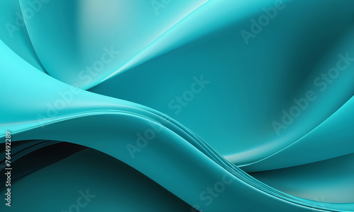 Beautiful Abstract 3d background with smooth turquoise 