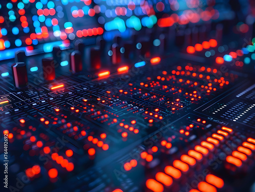 abstract background of coding software for sound beats technology