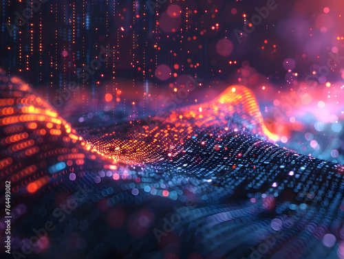 abstract background of coding software for sound beats technology