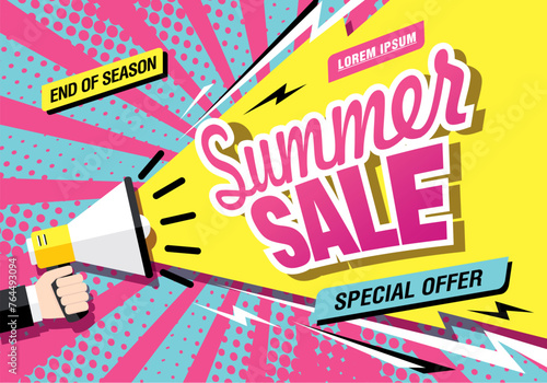 summer sale banner vector illustration