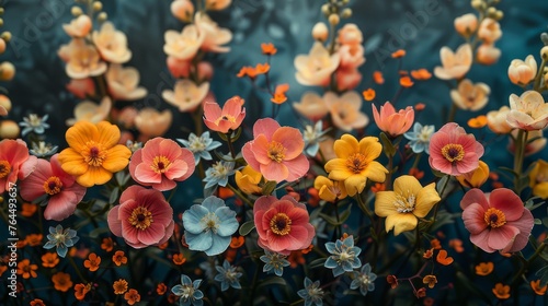  A vibrant bouquet of flowers, artfully arranged in the centerpiece of a floral photograph © Nadia