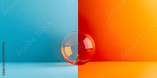 Transparent Sphere Highlighting Product Clarity and Copy Space for Comparison and Review