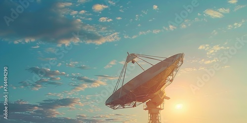 Satellite Dish Reaching for the Sky:Global Communication Technology in the Sunset Landscape