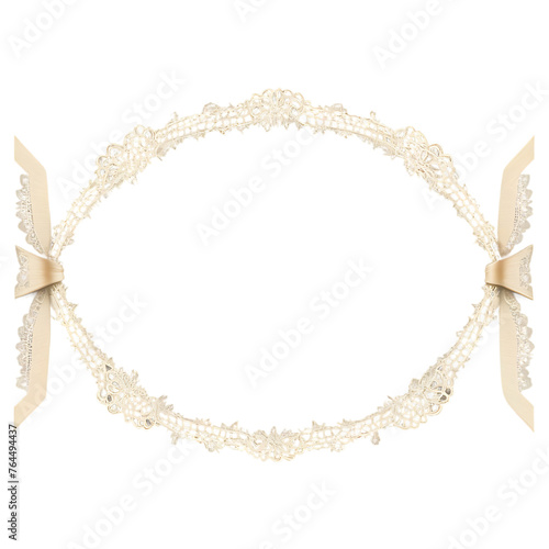 Vintage lace ribbon frame border with delicate lacework and elegant textures Transparent Background Images 