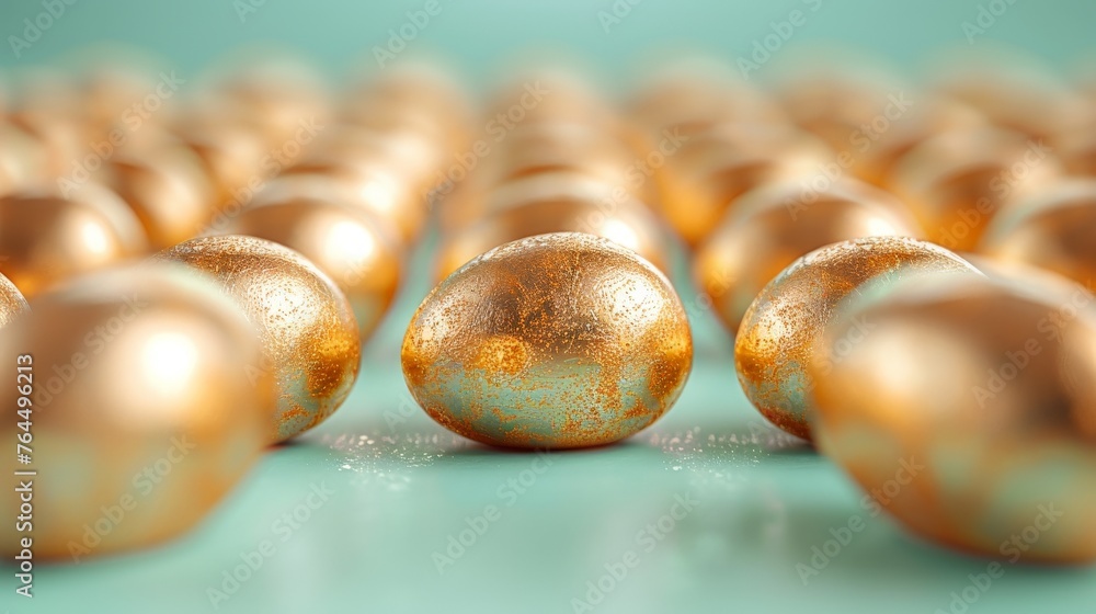 Golden luxury easter eggs with the pattern. Golden luxury easter eggs with the pattern.