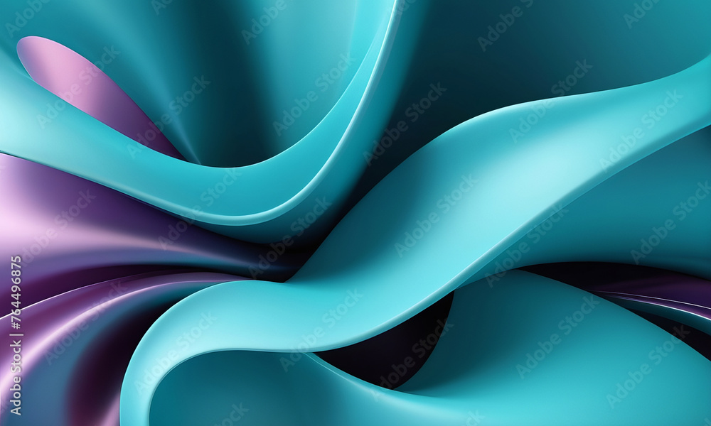 Obraz premium Beautiful Abstract 3d background with smooth turquoise 