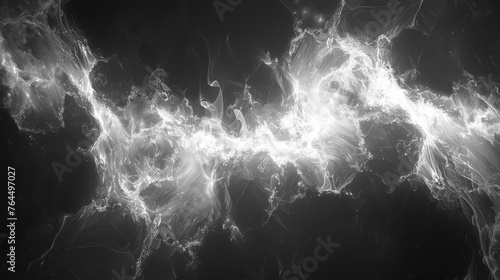  Black and white photo  pattern of white smoke against dark background  subtle lightening effect center