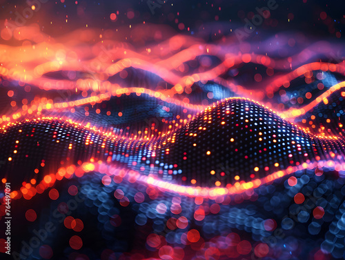 abstract background of coding software for sound beats technology