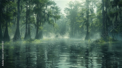 Misty Cypress Swamp Serenity