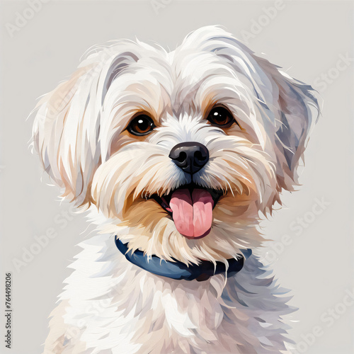 A maltese dog, watercolor, profile picture photo