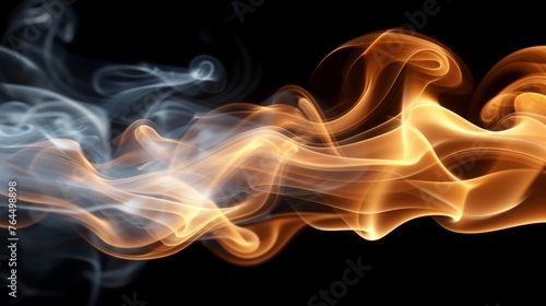  A detailed image of a blazing fire with smoke swirling from its top and base, displaying an intense orange-white hue at the base of the smoke