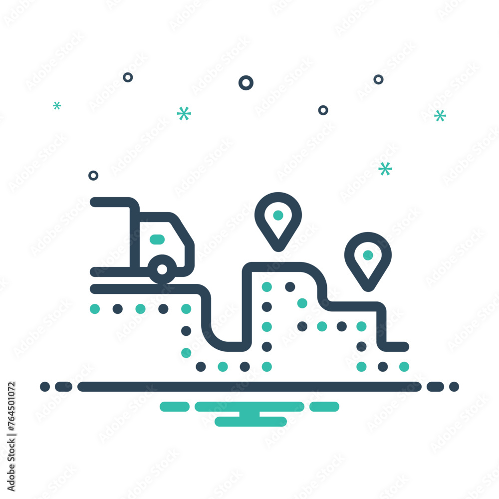 Obraz premium Mix icon for route