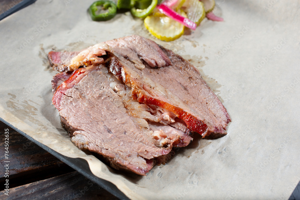 A view of slices of tri tip.