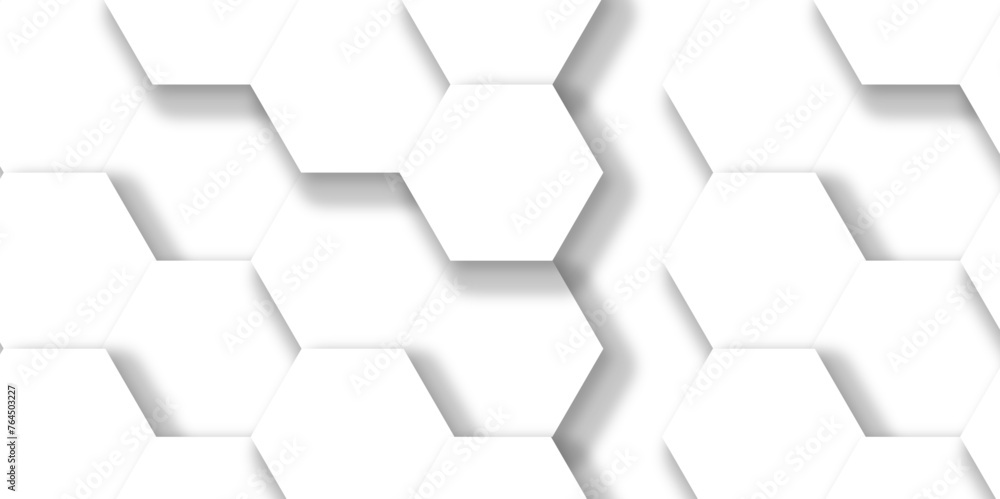 Fototapeta premium Abstract background with hexagons Abstract hexagon polygonal pattern background vector. seamless bright white abstract honeycomb background.