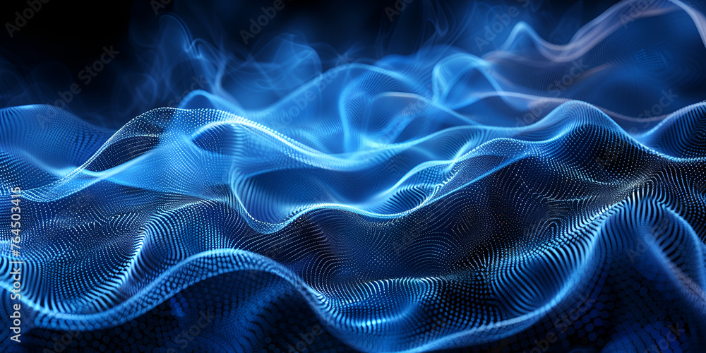 Abstract blue digital background, generative ai