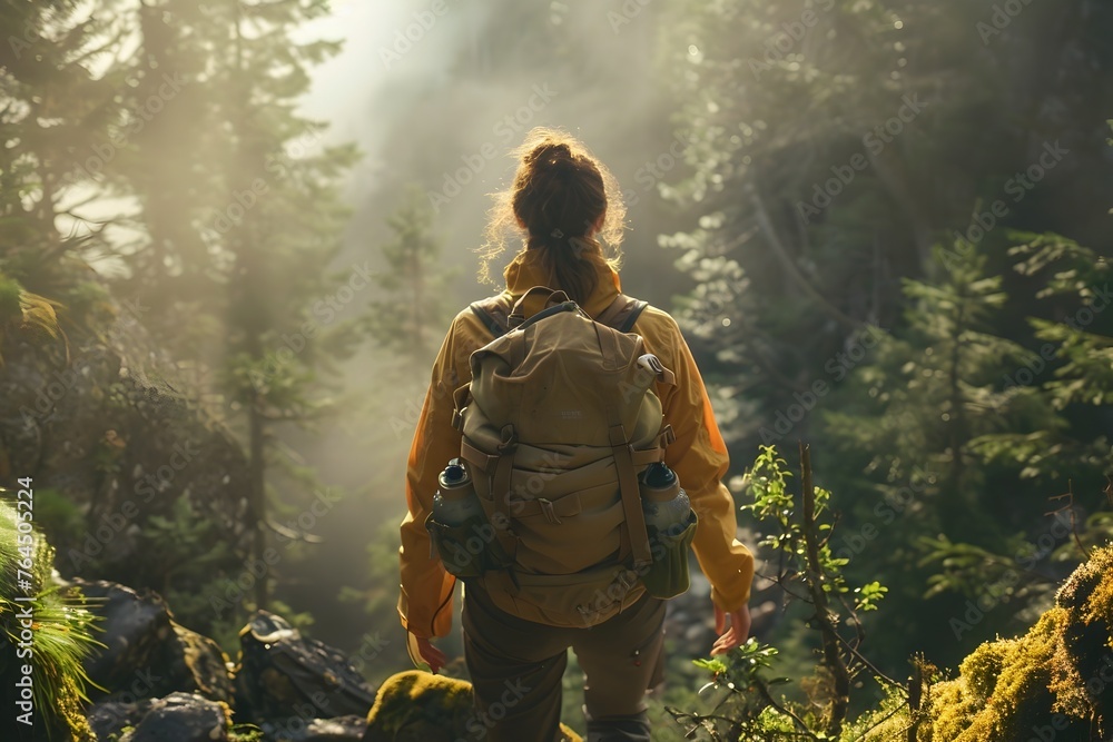 Fototapeta premium Confident Adventurers Return with Newfound Perspective and Appreciation for the Natural World's Wonders