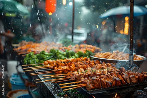 Savoring Culinary Delights  A Multicultural Street Food Market Adventure