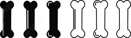 Dog Bone icon set, Dog Bone vector dog paw doodle Seamless pattern isolated on transparent background sign pictogram. Skeleton business splash effect concept. Pet toy and food symbol. Animal cartoon.