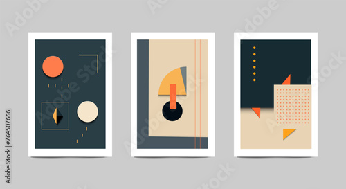 brutal abstract posters of geometric shapes